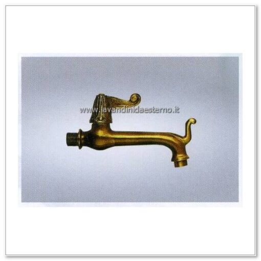 Rubinetto Da Giardino Vintage In Ottone - Per Esterni, Con Attacco Tubo 3/4", Design Anticato
