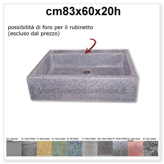 lavello da giardino acquaio in graniglia colorata 340