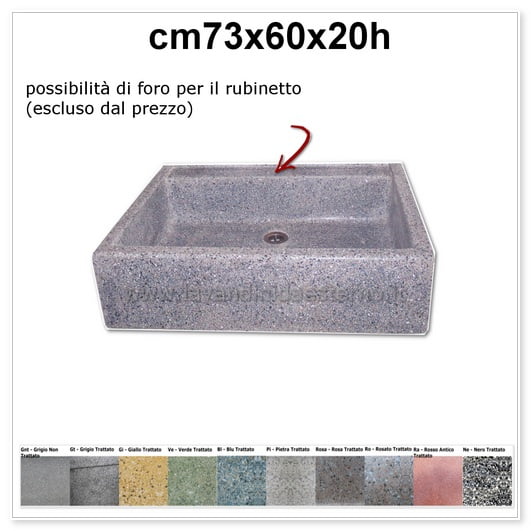 lavello da giardino acquaio in graniglia colorata 341