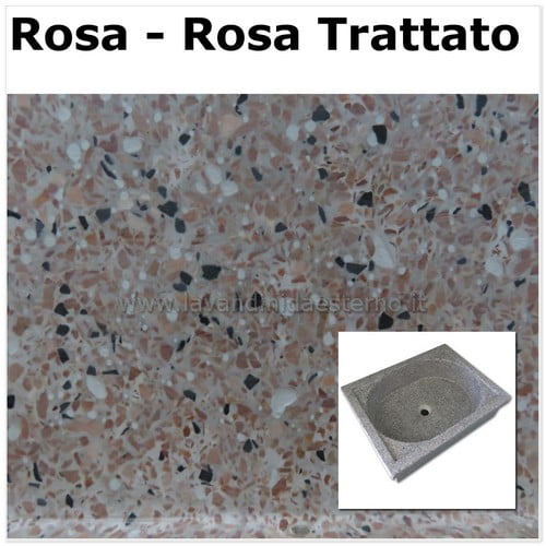 lavello da giardino acquaio in graniglia levigata 610866A ROSA