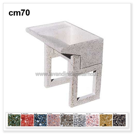 lavatoio da esterno con supporti separati 4649 in graniglia levigata