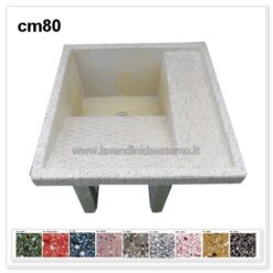 lavatoio da esterno con supporti separati 4749 in graniglia levigata