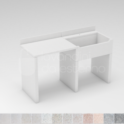 lavello con piano cm 140x60x90h