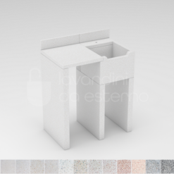 lavello con piano cm 80x50x90h