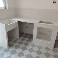 Cucina da Esterno in Cemento Levigato con Lavello